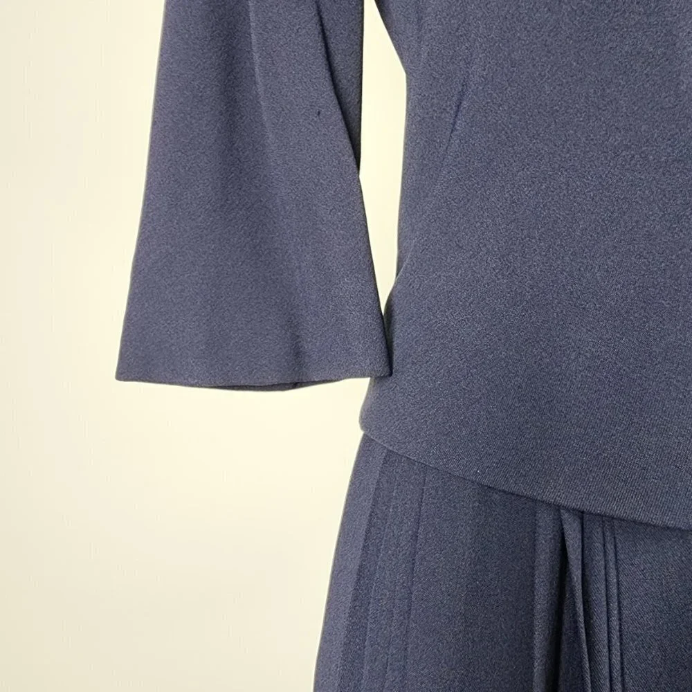 Teal Traina New York 1960s Navy Blue Top & Dress Set Size XS - Picture 4 of 15